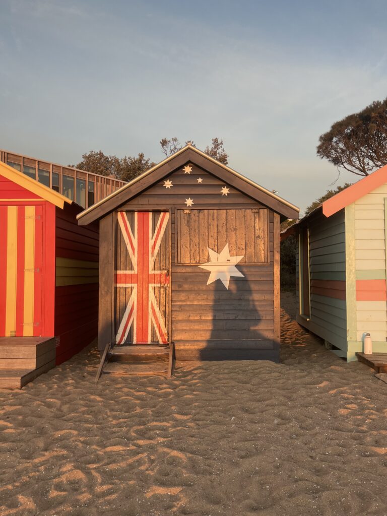 cabanes colorées sur la plage de Melbourne en Australie
