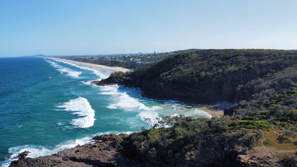 Plage de la Sunshine Coast vue du ciel, Australie