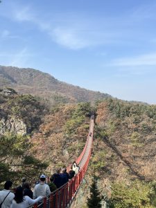 pont suspendu du mont Gamaksan en Corée du Sud près de la DMZ